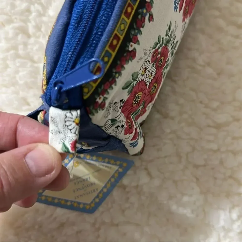 MARAT D’AVIGNON Floral Red White Blue French Artisan Cosmetic Toiletry Bag